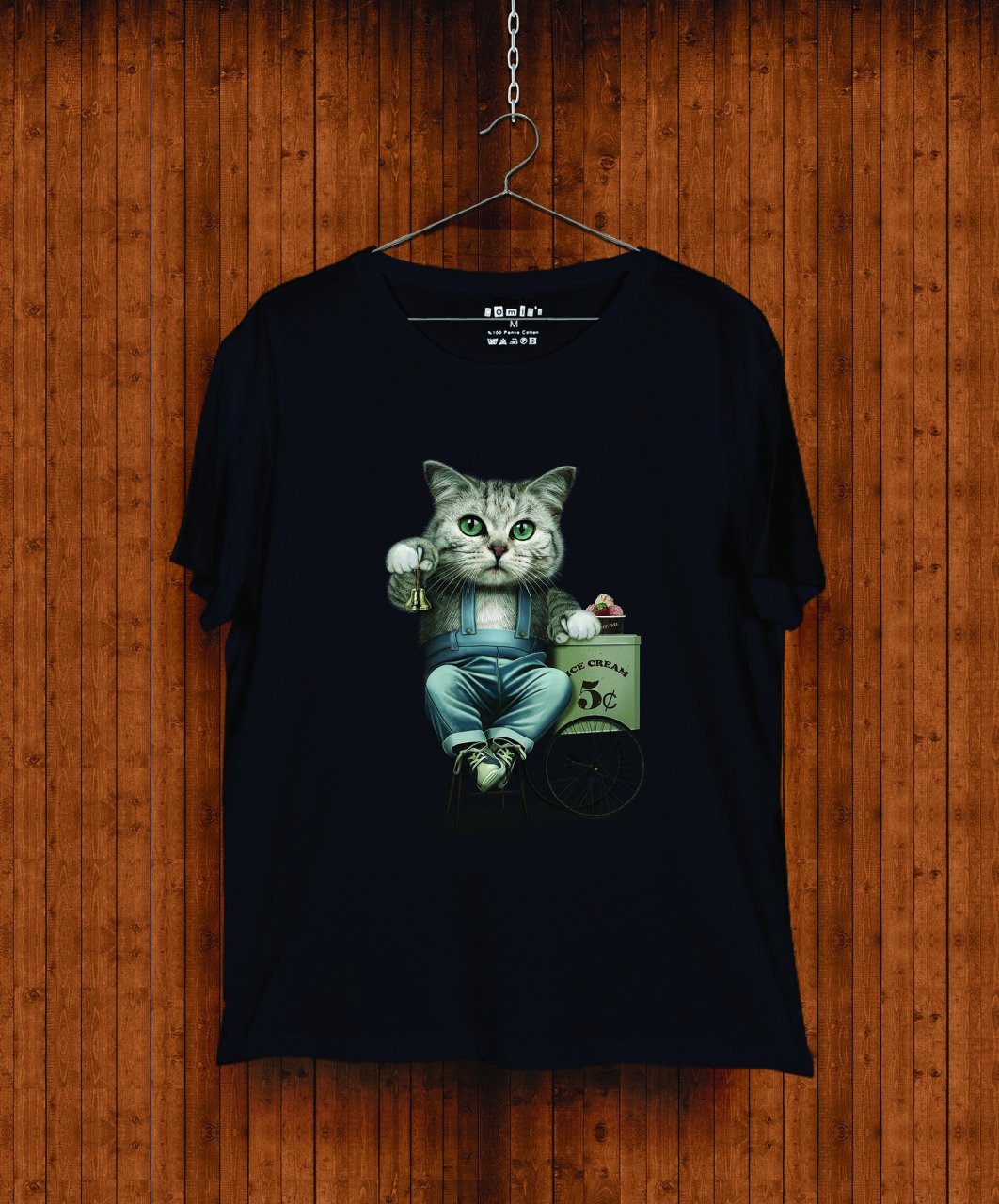 BASKILI TSHIRT - DONDURMACI KEDİ