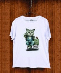 BASKILI TSHIRT - DONDURMACI KEDİ