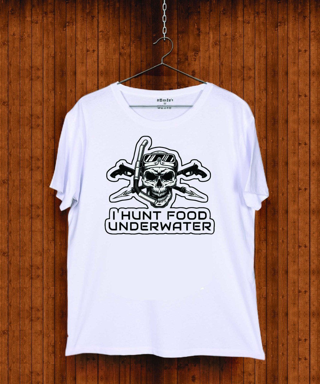 BASKILI TSHIRT  -  ZIPKIN AVCILIĞI I HUNT FOOD UNDERWATER