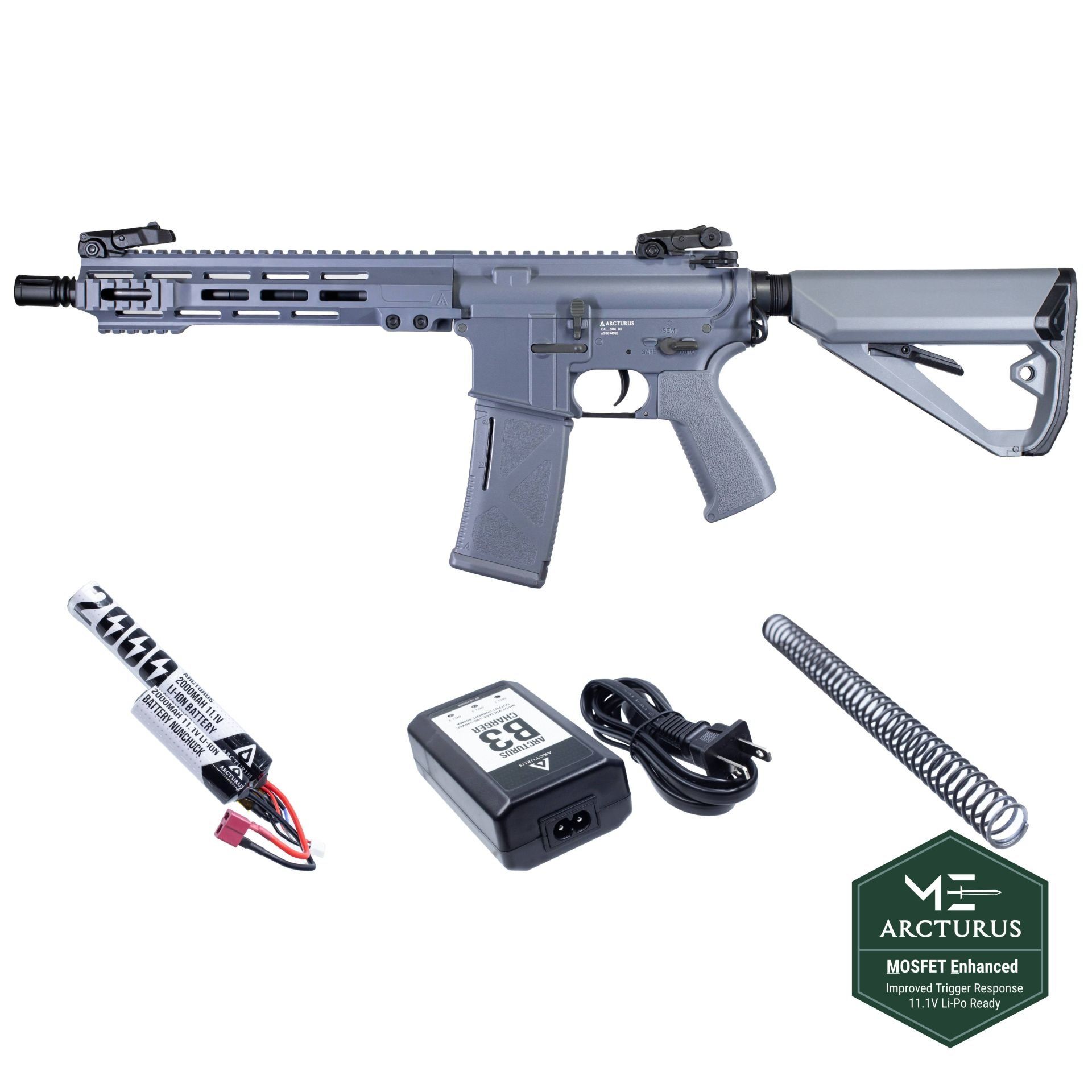 ARCTURUS LWT MK-I CQB 10 AEG SPORT GRİ Airsoft TUFEK SETİ - AT-ST01-CQ-GY-PK