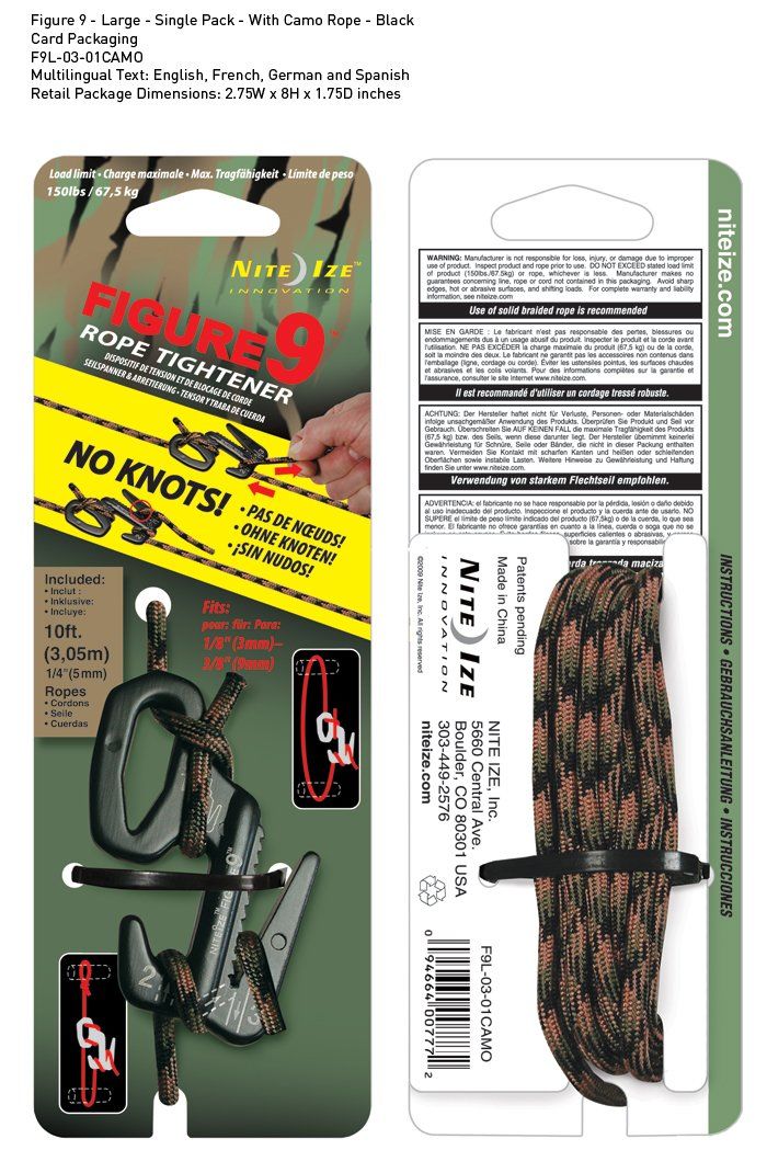 Nite-ize Figure 9 Large Black With Camo Rope