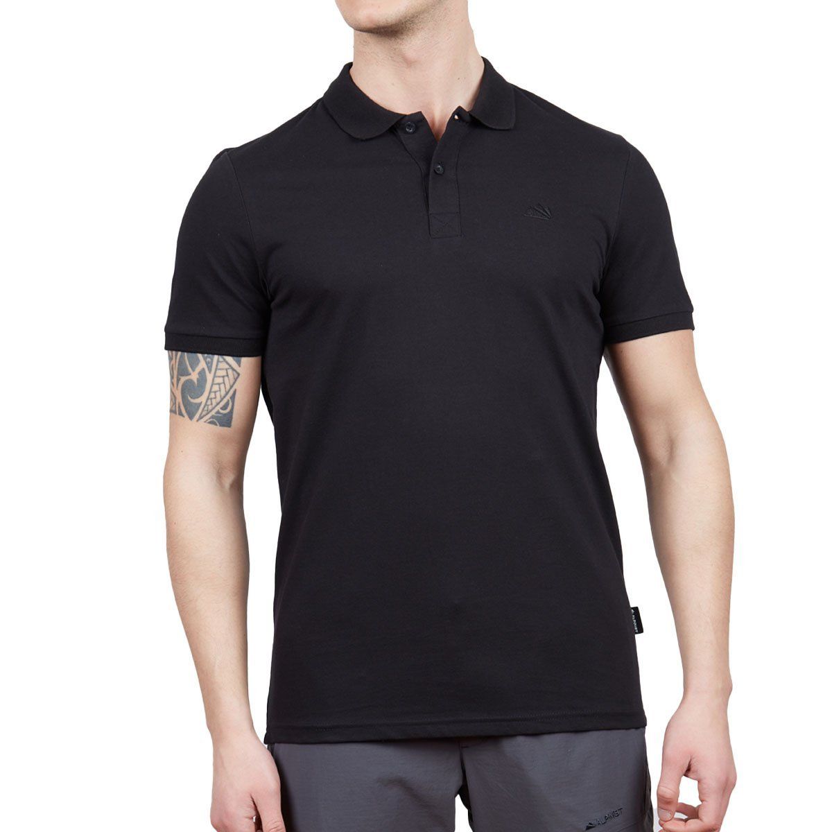 Alpinist Stratus Erkek Polo T-Shirt Siyah