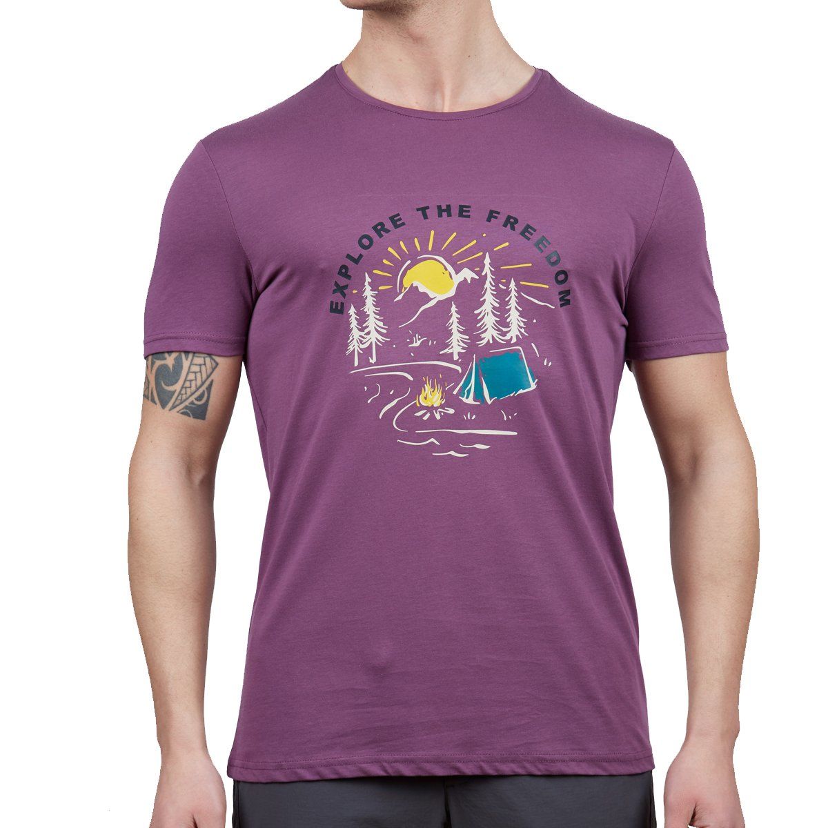 Alpinist Vide Erkek T-Shirt Mürdüm