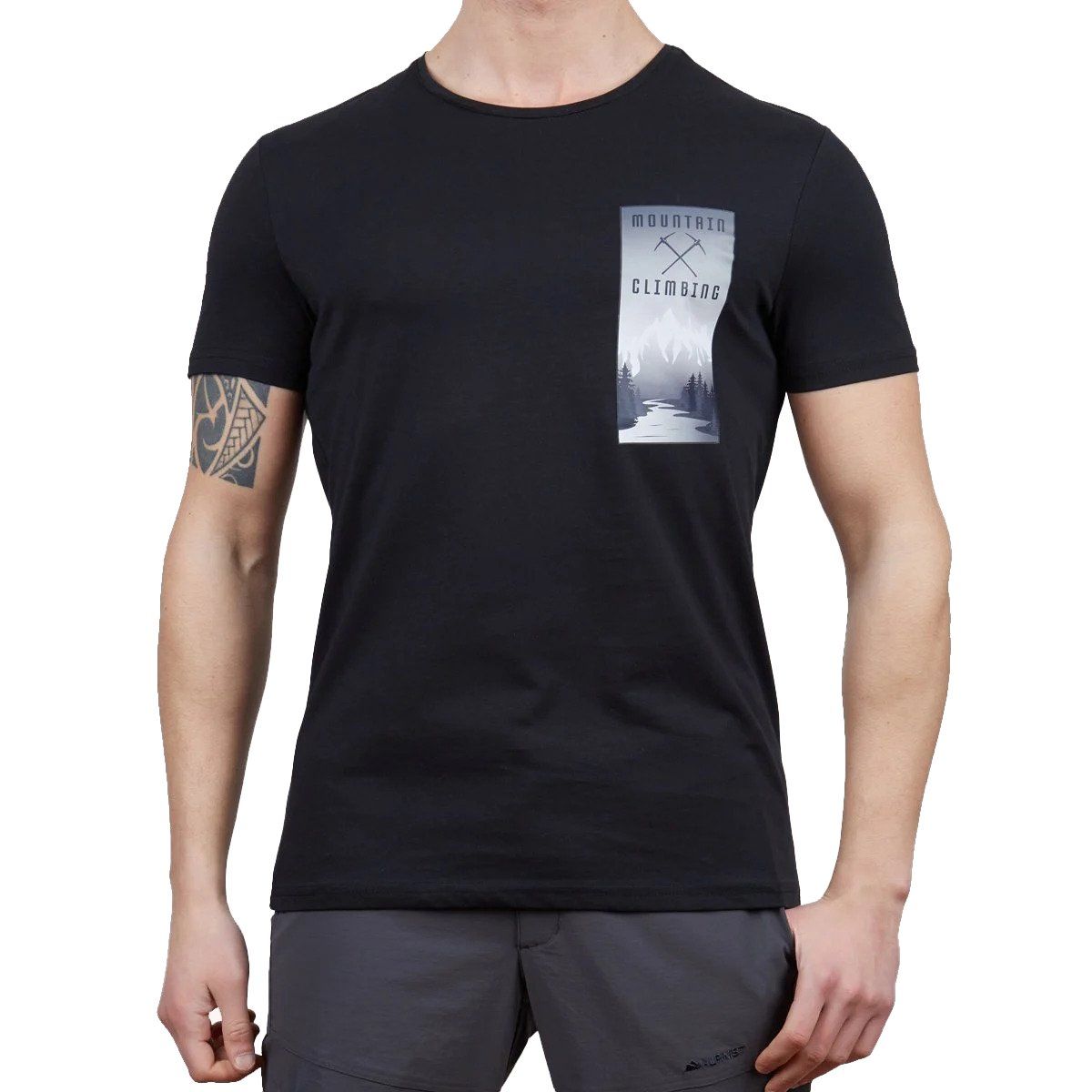 Alpinist Lex Erkek T-Shirt Siyah