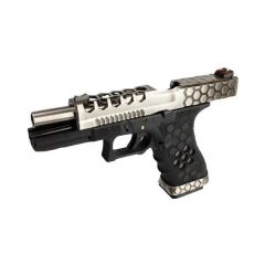 AW Custom Glock 17 HEX-CUT Gümüş Airsoft Tabanca (GBB)