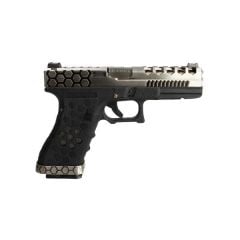 AW Custom Glock 17 HEX-CUT Gümüş Airsoft Tabanca (GBB)
