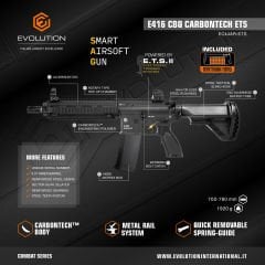 Evolution E-416 CQB Carbontech Airsoft Tüfeği (EC44AR)