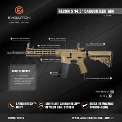Evolution Recon Superlite Carbontech Siyah & Tan Airsoft Tüfeği (EC05AR-BT)