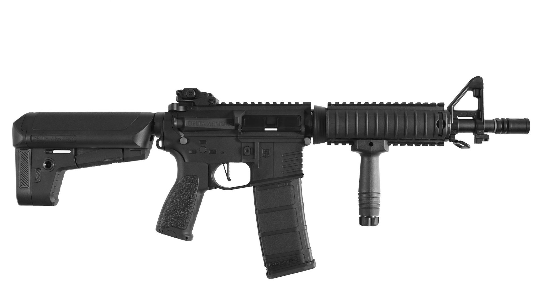 Delta Armory M4 AR15 CQB-R Charlie Pil şarj set Airsoft Tüfek Siyah DA-C02  (PİL VE ŞARJ ALETİ HEDİYE)