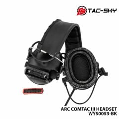 Telsiz Kulaklığı Baş Tipi-SİYAH-TAC-SKY ARC COMTAC III WYS0053-BK