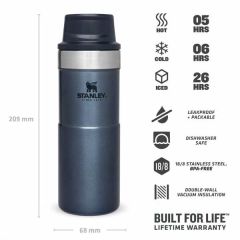 Stanley 0.35L İnce Gövde Classic Trigger-Action Travel Mug - Lacivert