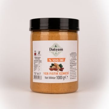 % 100 İri Yer Fıstığı Ezmesi Şekersiz 1kg