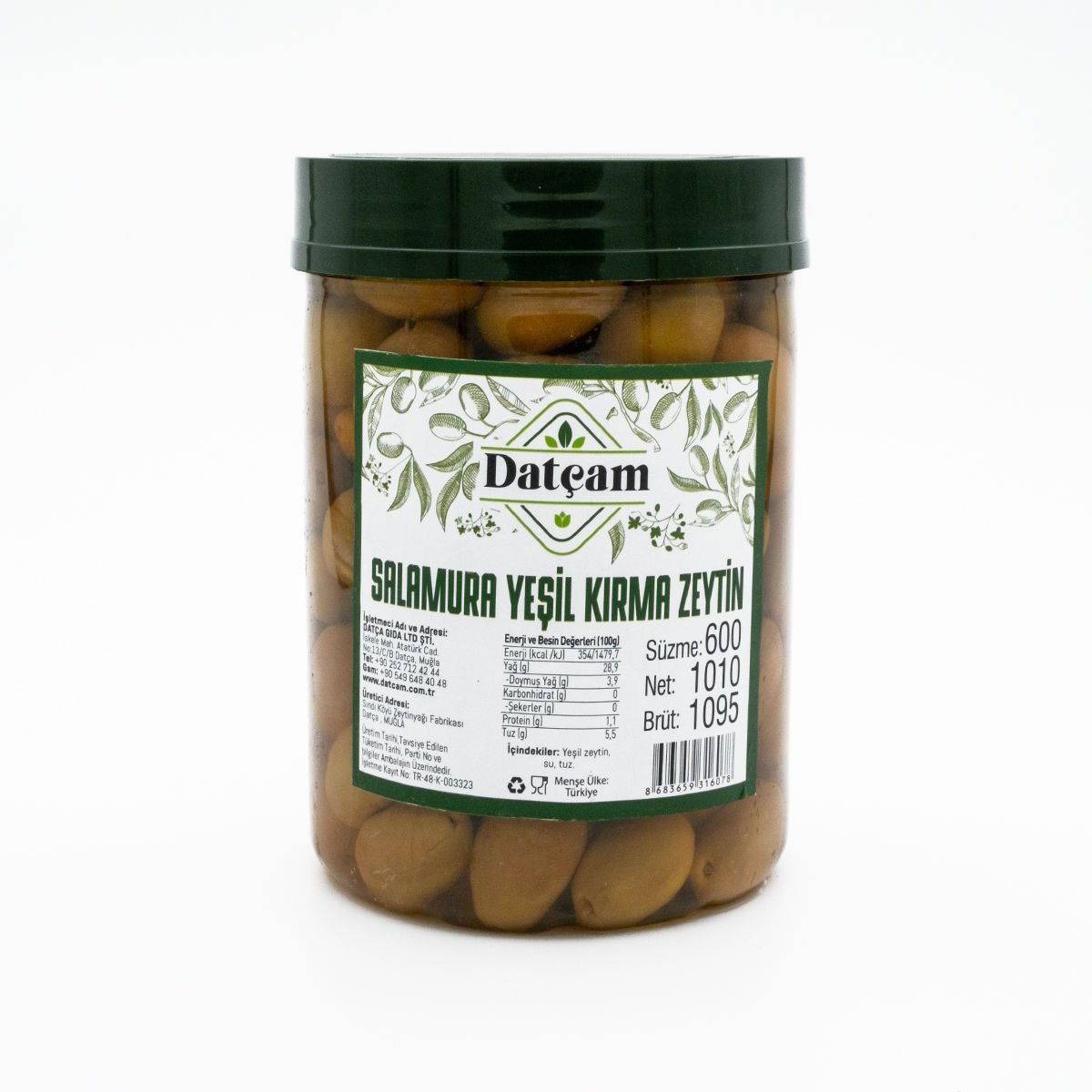 Salamura Yeşil Kırma Zeytin 1010gr