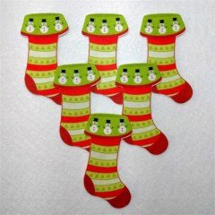 Yılbaşı Çorabı  Desenli Keçe Aplike (DK 65)