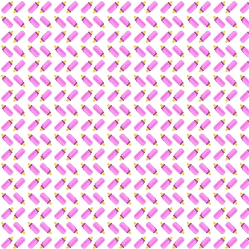 Beyaz Zemin Üzerine Pembe Biberon Desenli Keçe Plaka (DK P46)