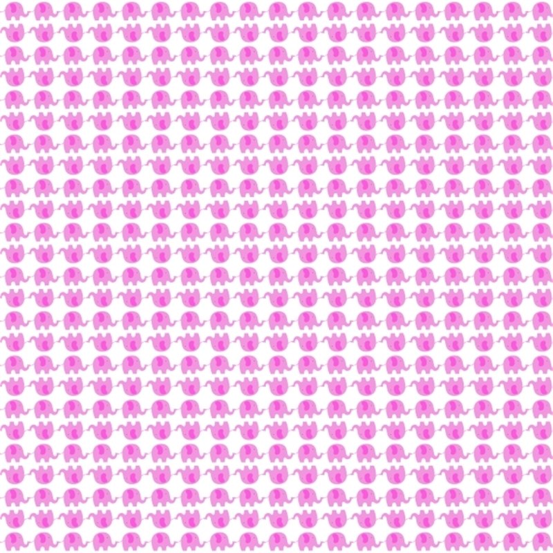 Beyaz Zemin Üzerine Pembe Fil Desenli Keçe Plaka (DK P52)