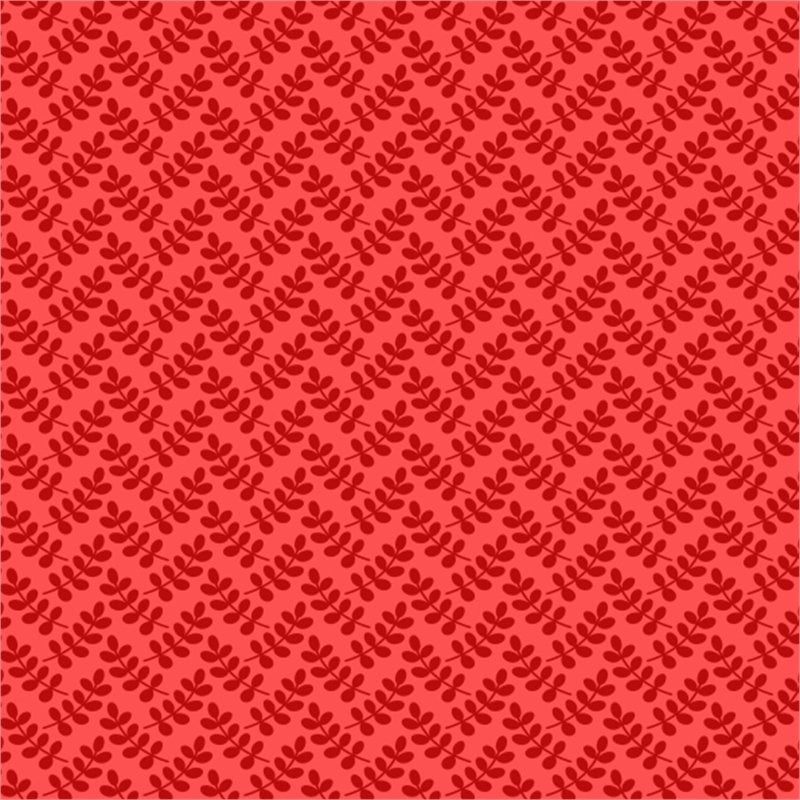 Kırmızı Zemin Üzerine Bordo Yaprak Desenli Keçe Plaka (DK P128)