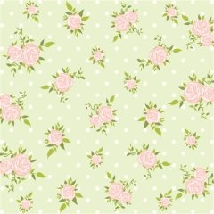 Açık Yeşil Zemin Üzerine Pembe Gül Desenli Keçe Plaka (DK P139)