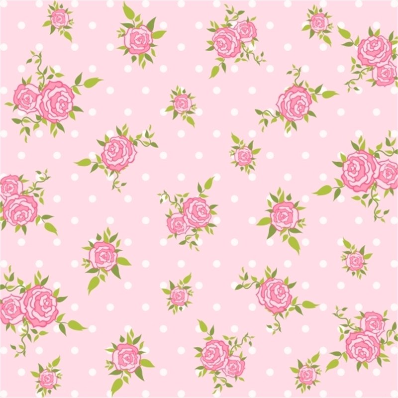 Açık Pembe Zemin Üzerine Pembe Gül Desenli Keçe Plaka (DK P140)