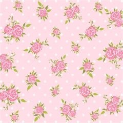 Açık Pembe Zemin Üzerine Pembe Gül Desenli Keçe Plaka (DK P140)