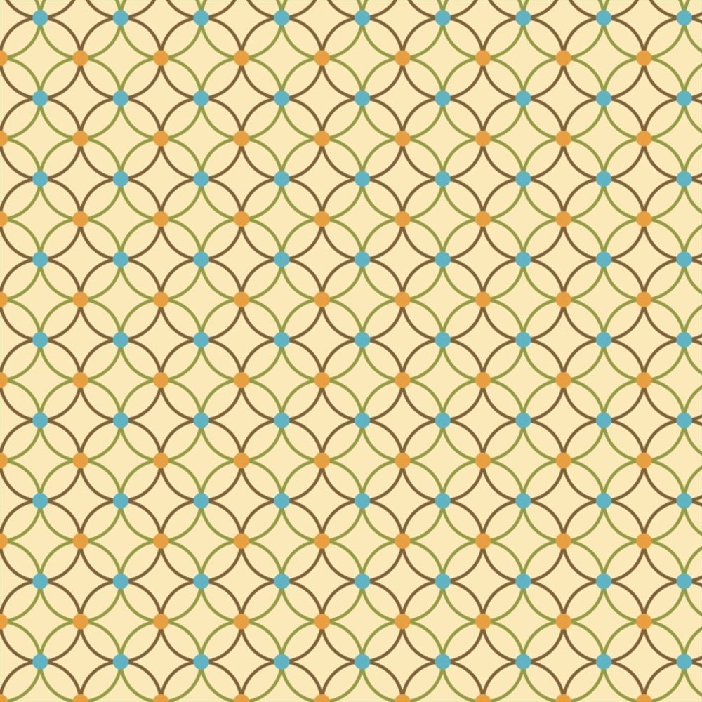 Bej Rengi Zemin Üzerine Geometrik Desenli Keçe Plaka (DK P147)