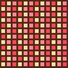 Bej-Kahve-Pembe Kare Desenli Keçe Plaka (DK P98)