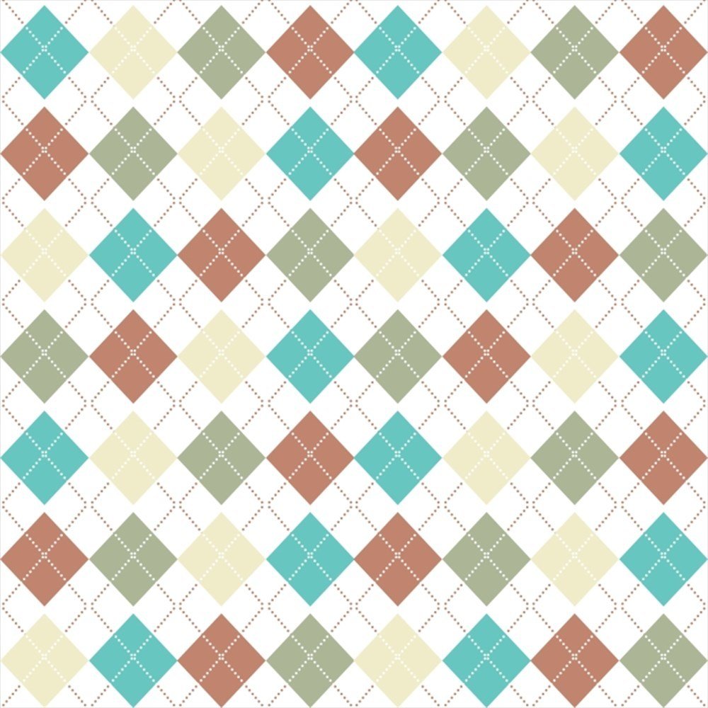Bej-Kahve-Yeşil Geometrik Desenli Keçe Plaka (DK P100)