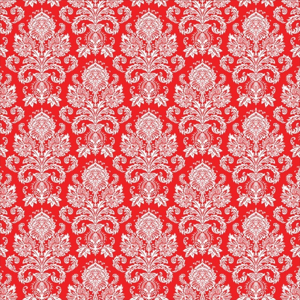 Kırmızı Damask Desenli Keçe Plaka (DK P160)