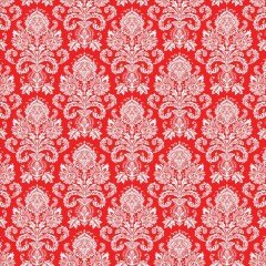 Kırmızı Damask Desenli Keçe Plaka (DK P160)