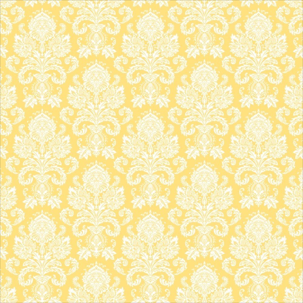 Sarı Damask Desenli Keçe Plaka (DK P167)
