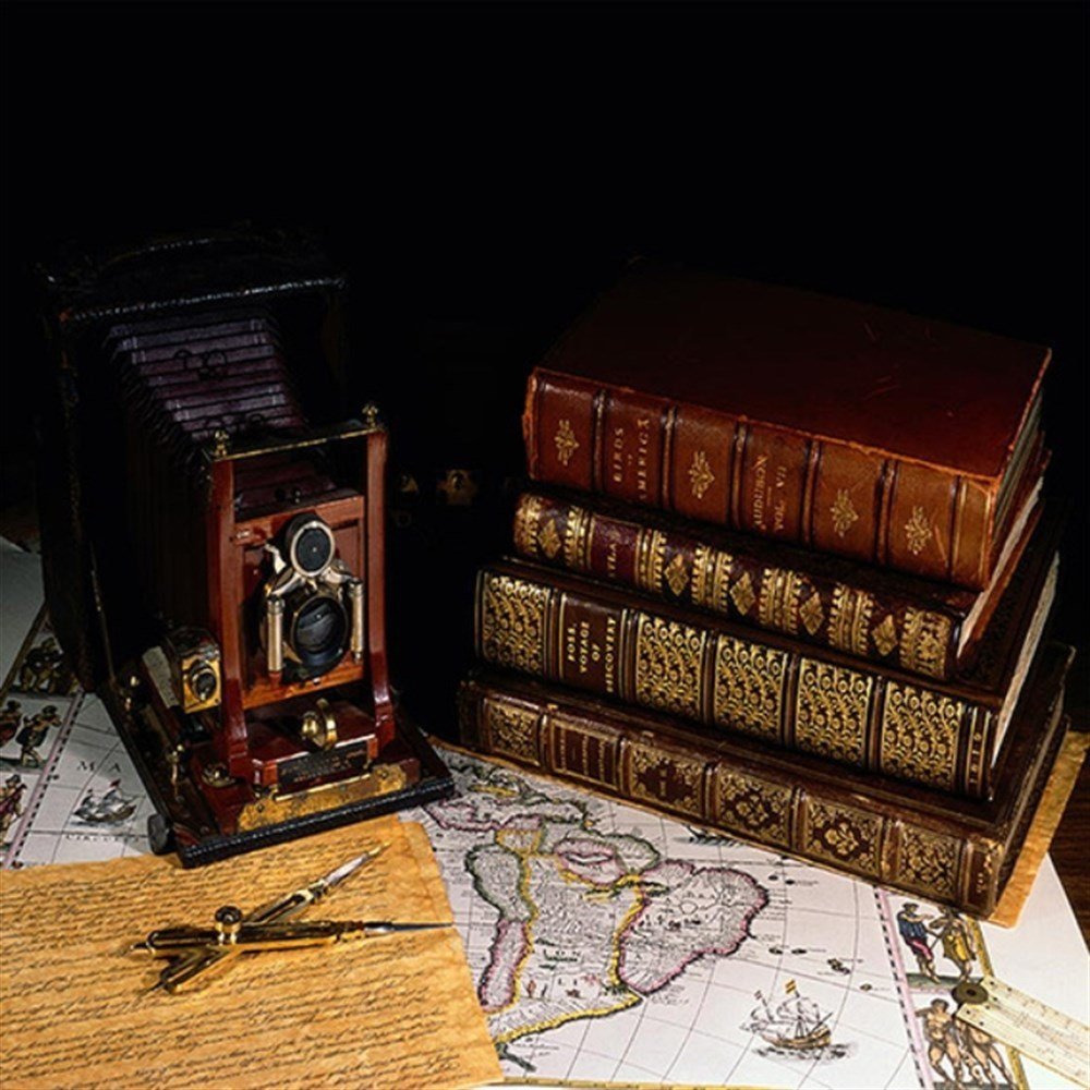 Antik Fotoğraf Makinası Desenli Keçe Plaka (DK P218)