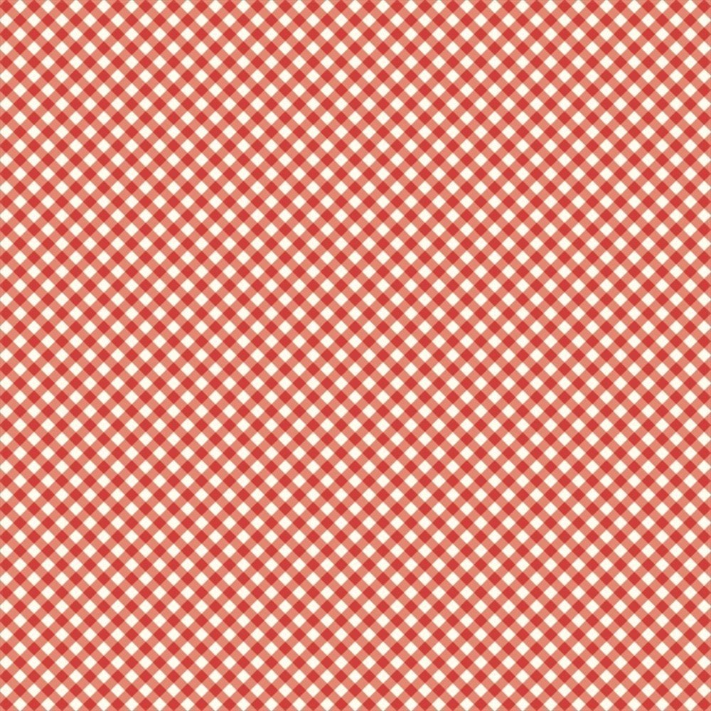 Kırmızı Ekose Desenli Keçe Plaka (DK P250)