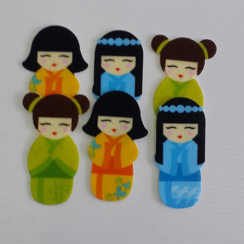 Japon Kızlar Desenli Keçe Aplike Ütüyle Yapışır (DK 108Y)
