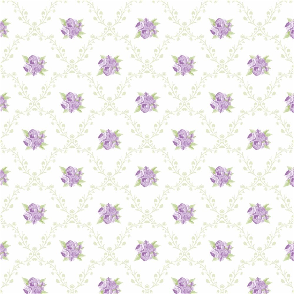 Lila-Yeşil Çiçek Desenli Keçe Plaka (DK P276)
