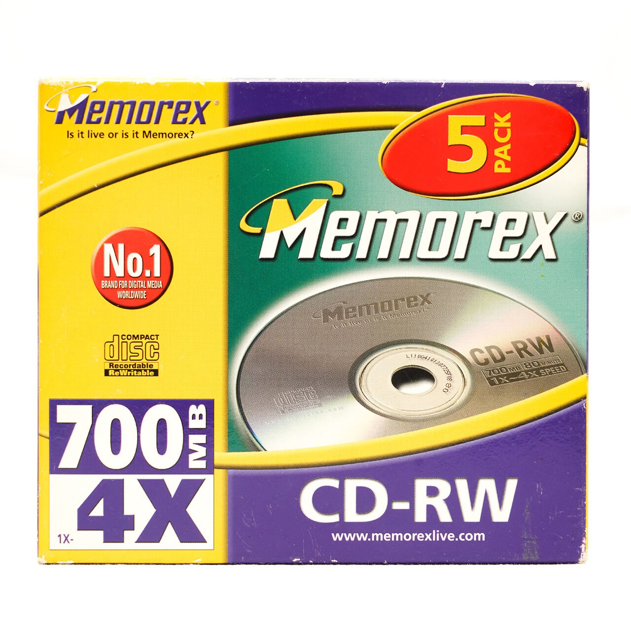 Memorex CD-RW Silinebilir CD Kutulu 700mb 4x 5' li Paket