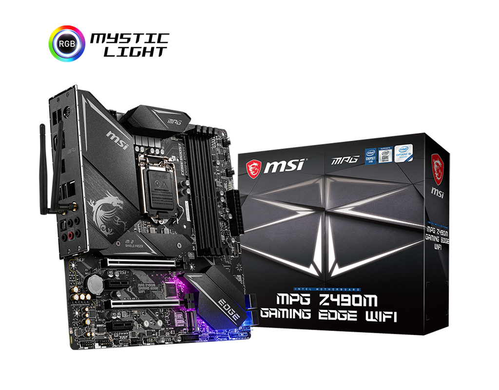 MSI MPG Z490M GAMING EDGE WIFI Intel Z490 Soket 1200 DDR4 4800(OC) M.2 Anakart