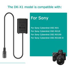 Raeisusp NP-BX1 Sony Kamera Kesintisiz Güç Kablosu USB Dummy (DC Coupler)