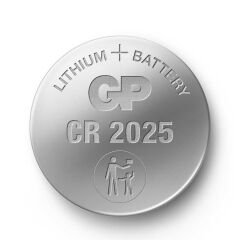 GP CR2025 2025 Boy Lityum Düğme Pil, 3 Volt, 5'li Kart