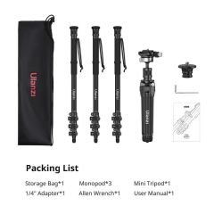 Ulanzi TT35 Carbon Fiber Yürüyüş Çubuğu Tripod Seti