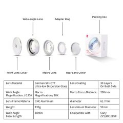 Ulanzi WL-2 Sony ZV-1 Geniş Açı & Makro Lens Beyaz