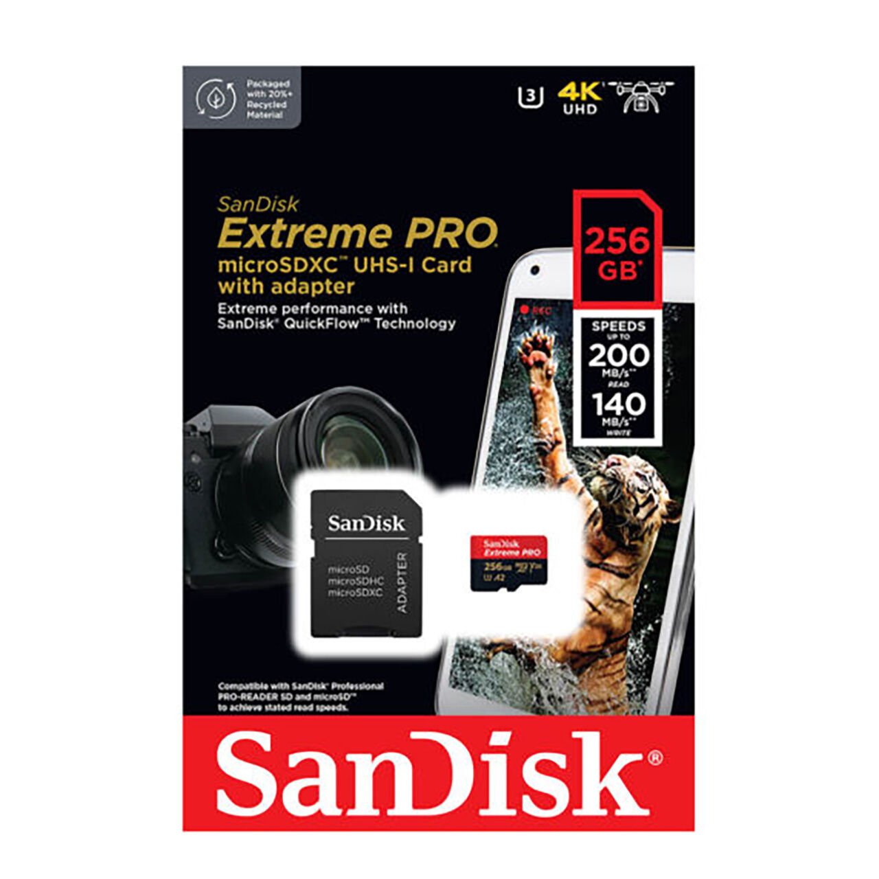 Sandisk Extreme Pro 256GB 200mb/s MicroSDXC Hafıza Kartı