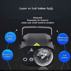 Quenlite QD-16 RGB Sahne Led ve Lazer Işık 16 Çeşit Desen