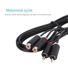 Prolink PB102-0300 2 RCA Dişi-Erkek Ses Uzatma Kablosu 3m