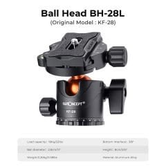 K&F Concept SA254T3 Profesyonel Aluminyum Tripod (T254A4+BH-28L)