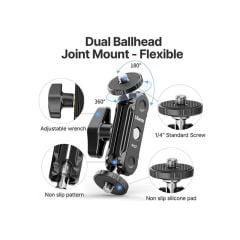 Ulanzi R102 Double Ball Head Magic Arm Hareketli Kol (Çiftli)