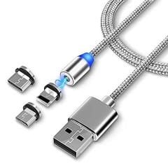 Alfais 4910 Mıknatıslı 3'ü 1 Arada Manyetik USB Şarj Kablosu