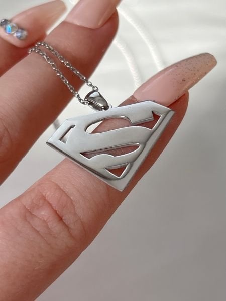 925 Gümüş Superman Kolye