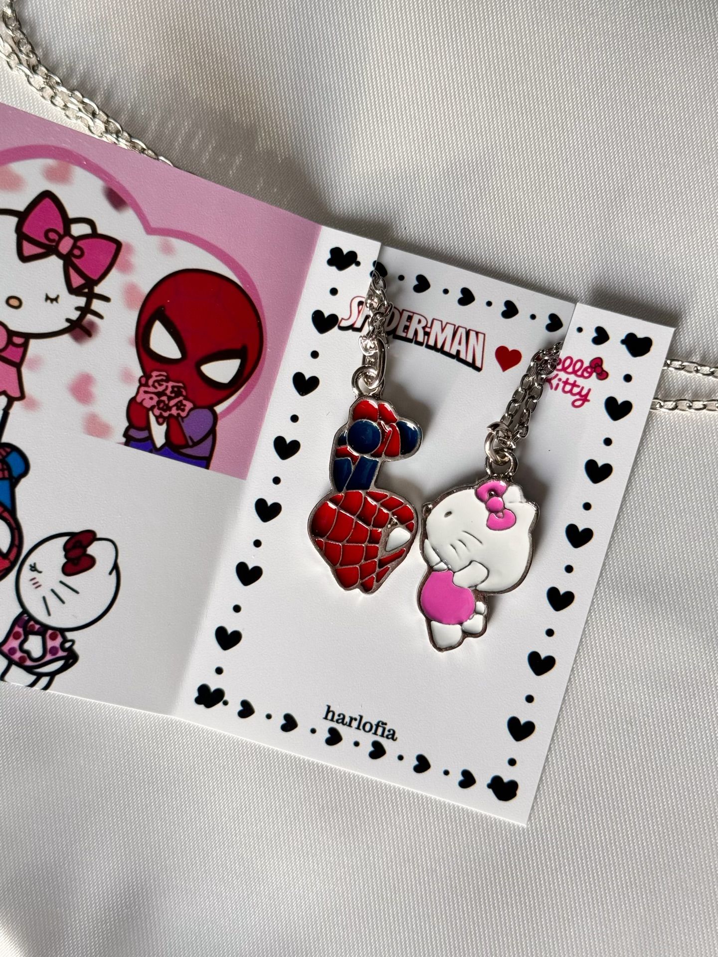 Spiderman Hello Kitty 2’li Kolye Seti