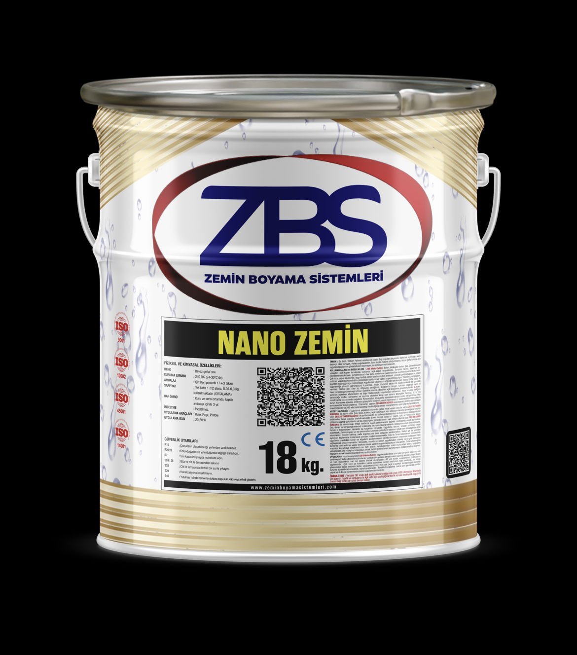 Zbs Nano Zemin Boyası 18 Kg - (Daha parlak, Daha güçlü, Zemin Boyası)