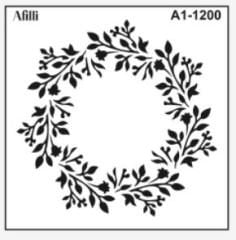 Afilli Stencil A1-1200 Çiçekli Taç 30x30 cm